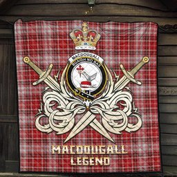 ScotsTee Shop Scottish MacDougall Dress Clan Crest Tartan Quilt The Golden Sword of Courageous Legacy Quilt