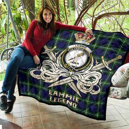 ScotsTee Shop Scottish Lammie Clan Crest Tartan Quilt The Golden Sword of Courageous Legacy Quilt
