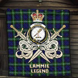 ScotsTee Shop Scottish Lammie Clan Crest Tartan Quilt The Golden Sword of Courageous Legacy Quilt