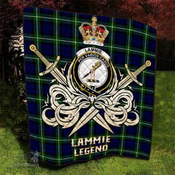 ScotsTee Shop Scottish Lammie Clan Crest Tartan Quilt The Golden Sword of Courageous Legacy Quilt