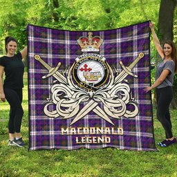 ScotsTee Shop Scottish MacDonald Dress Modern Clan Crest Tartan Quilt The Golden Sword of Courageous Legacy Quilt