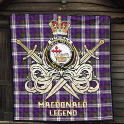 ScotsTee Shop Scottish MacDonald Dress Modern Clan Crest Tartan Quilt The Golden Sword of Courageous Legacy Quilt