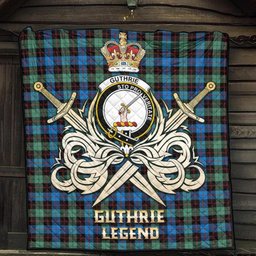 ScotsTee Shop Scottish Guthrie Ancient Clan Crest Tartan Quilt The Golden Sword of Courageous Legacy Quilt