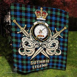 ScotsTee Shop Scottish Guthrie Ancient Clan Crest Tartan Quilt The Golden Sword of Courageous Legacy Quilt