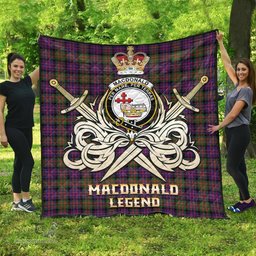 ScotsTee Shop Scottish MacDonald Modern Clan Crest Tartan Quilt The Golden Sword of Courageous Legacy Quilt