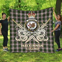 ScotsTee Shop Scottish MacKinnon Dress Clan Crest Tartan Quilt The Golden Sword of Courageous Legacy Quilt