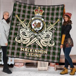 ScotsTee Shop Scottish MacKinnon Dress Clan Crest Tartan Quilt The Golden Sword of Courageous Legacy Quilt