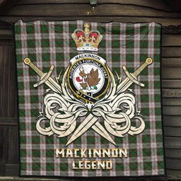 ScotsTee Shop Scottish MacKinnon Dress Clan Crest Tartan Quilt The Golden Sword of Courageous Legacy Quilt