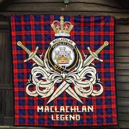 ScotsTee Shop Scottish MacLachlan Modern Clan Crest Tartan Quilt The Golden Sword of Courageous Legacy Quilt