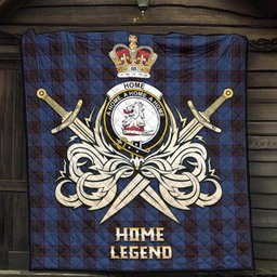 ScotsTee Shop Scottish Home Clan Crest Tartan Quilt The Golden Sword of Courageous Legacy Quilt