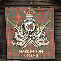 ScotsTee Shop Scottish MacKinnon Ancient Clan Crest Tartan Quilt The Golden Sword of Courageous Legacy Quilt