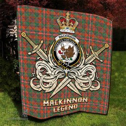 ScotsTee Shop Scottish MacKinnon Ancient Clan Crest Tartan Quilt The Golden Sword of Courageous Legacy Quilt