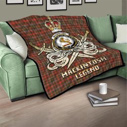 ScotsTee Shop Scottish MacKintosh Hunting Weathered Clan Crest Tartan Quilt The Golden Sword of Courageous Legacy Quilt