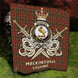 ScotsTee Shop Scottish MacKintosh Hunting Weathered Clan Crest Tartan Quilt The Golden Sword of Courageous Legacy Quilt