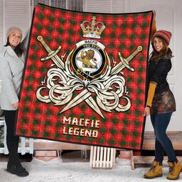 ScotsTee Shop Scottish MacFie Modern Clan Crest Tartan Quilt The Golden Sword of Courageous Legacy Quilt