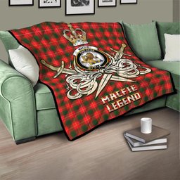 ScotsTee Shop Scottish MacFie Modern Clan Crest Tartan Quilt The Golden Sword of Courageous Legacy Quilt