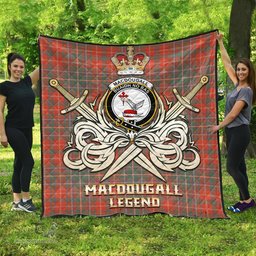 ScotsTee Shop Scottish MacDougall Ancient Clan Crest Tartan Quilt The Golden Sword of Courageous Legacy Quilt