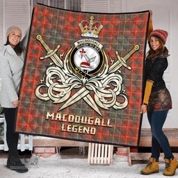 ScotsTee Shop Scottish MacDougall Ancient Clan Crest Tartan Quilt The Golden Sword of Courageous Legacy Quilt