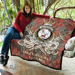ScotsTee Shop Scottish MacDougall Ancient Clan Crest Tartan Quilt The Golden Sword of Courageous Legacy Quilt