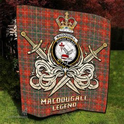 ScotsTee Shop Scottish MacDougall Ancient Clan Crest Tartan Quilt The Golden Sword of Courageous Legacy Quilt