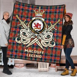 ScotsTee Shop Scottish MacDuff Ancient Clan Crest Tartan Quilt The Golden Sword of Courageous Legacy Quilt