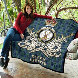 ScotsTee Shop Scottish Keith Clan Crest Tartan Quilt The Golden Sword of Courageous Legacy Quilt