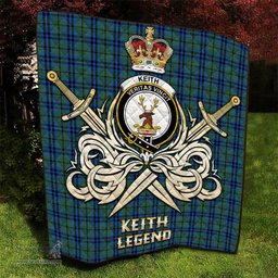 ScotsTee Shop Scottish Keith Clan Crest Tartan Quilt The Golden Sword of Courageous Legacy Quilt
