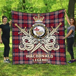 ScotsTee Shop Scottish MacDonald Dress Irish Clan Crest Tartan Quilt The Golden Sword of Courageous Legacy Quilt