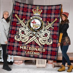 ScotsTee Shop Scottish MacDonald Dress Irish Clan Crest Tartan Quilt The Golden Sword of Courageous Legacy Quilt