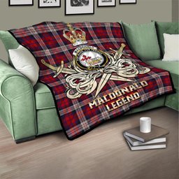 ScotsTee Shop Scottish MacDonald Dress Irish Clan Crest Tartan Quilt The Golden Sword of Courageous Legacy Quilt