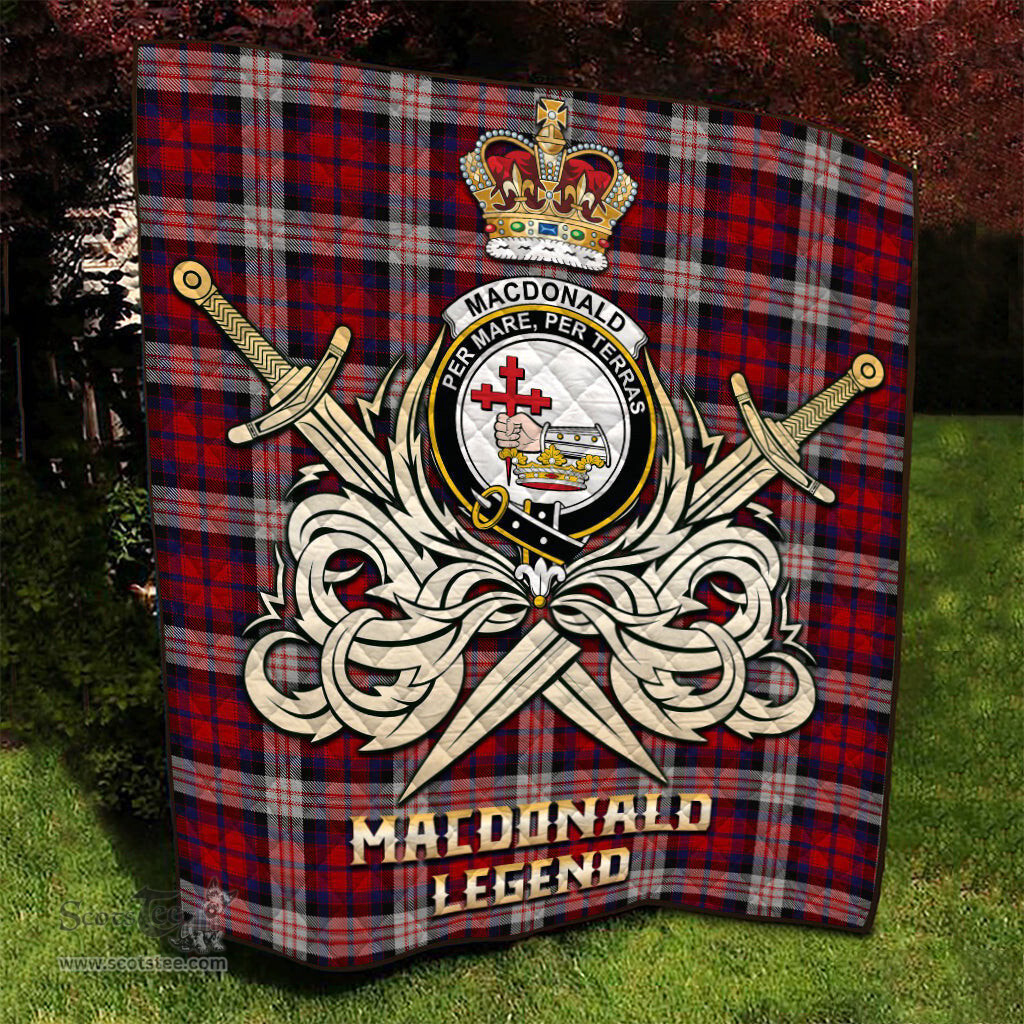 ScotsTee Shop Scottish MacDonald Dress Irish Clan Crest Tartan Quilt The Golden Sword of Courageous Legacy Quilt