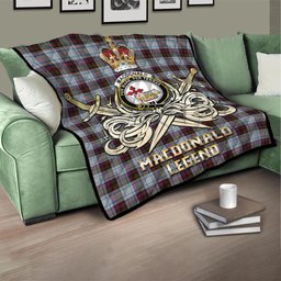 ScotsTee Shop Scottish MacDonald Dress Ancient Clan Crest Tartan Quilt The Golden Sword of Courageous Legacy Quilt