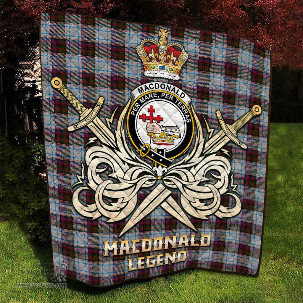 ScotsTee Shop Scottish MacDonald Dress Ancient Clan Crest Tartan Quilt The Golden Sword of Courageous Legacy Quilt