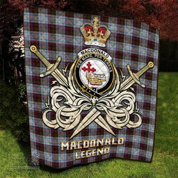 ScotsTee Shop Scottish MacDonald Dress Ancient Clan Crest Tartan Quilt The Golden Sword of Courageous Legacy Quilt
