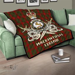 ScotsTee Shop Scottish MacKintosh Red Clan Crest Tartan Quilt The Golden Sword of Courageous Legacy Quilt