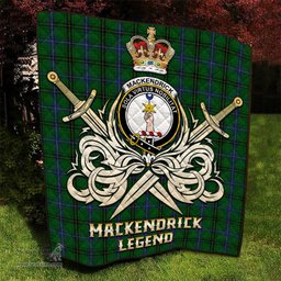 ScotsTee Shop Scottish MacKendrick Clan Crest Tartan Quilt The Golden Sword of Courageous Legacy Quilt