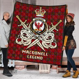 ScotsTee Shop Scottish MacDonell of Keppoch Clan Crest Tartan Quilt The Golden Sword of Courageous Legacy Quilt