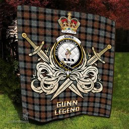 ScotsTee Shop Scottish Gunn Weathered Clan Crest Tartan Quilt The Golden Sword of Courageous Legacy Quilt