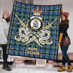 ScotsTee Shop Scottish Hope Ancient Clan Crest Tartan Quilt The Golden Sword of Courageous Legacy Quilt