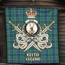 ScotsTee Shop Scottish Keith Ancient Clan Crest Tartan Quilt The Golden Sword of Courageous Legacy Quilt