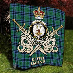 ScotsTee Shop Scottish Keith Ancient Clan Crest Tartan Quilt The Golden Sword of Courageous Legacy Quilt