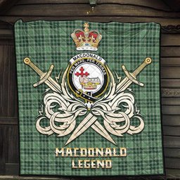 ScotsTee Shop Scottish MacDonald Lord of the Isles Hunting Clan Crest Tartan Quilt The Golden Sword of Courageous Legacy Quilt