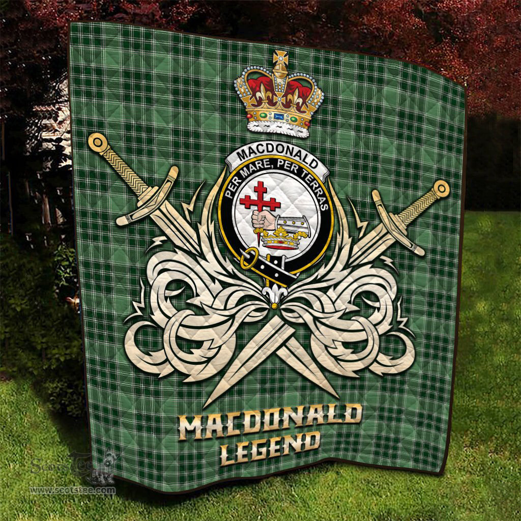 ScotsTee Shop Scottish MacDonald Lord of the Isles Hunting Clan Crest Tartan Quilt The Golden Sword of Courageous Legacy Quilt