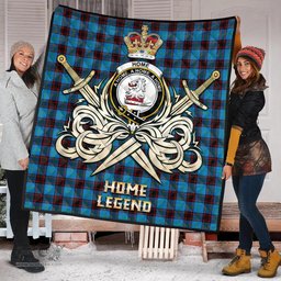 ScotsTee Shop Scottish Home Ancient Clan Crest Tartan Quilt The Golden Sword of Courageous Legacy Quilt