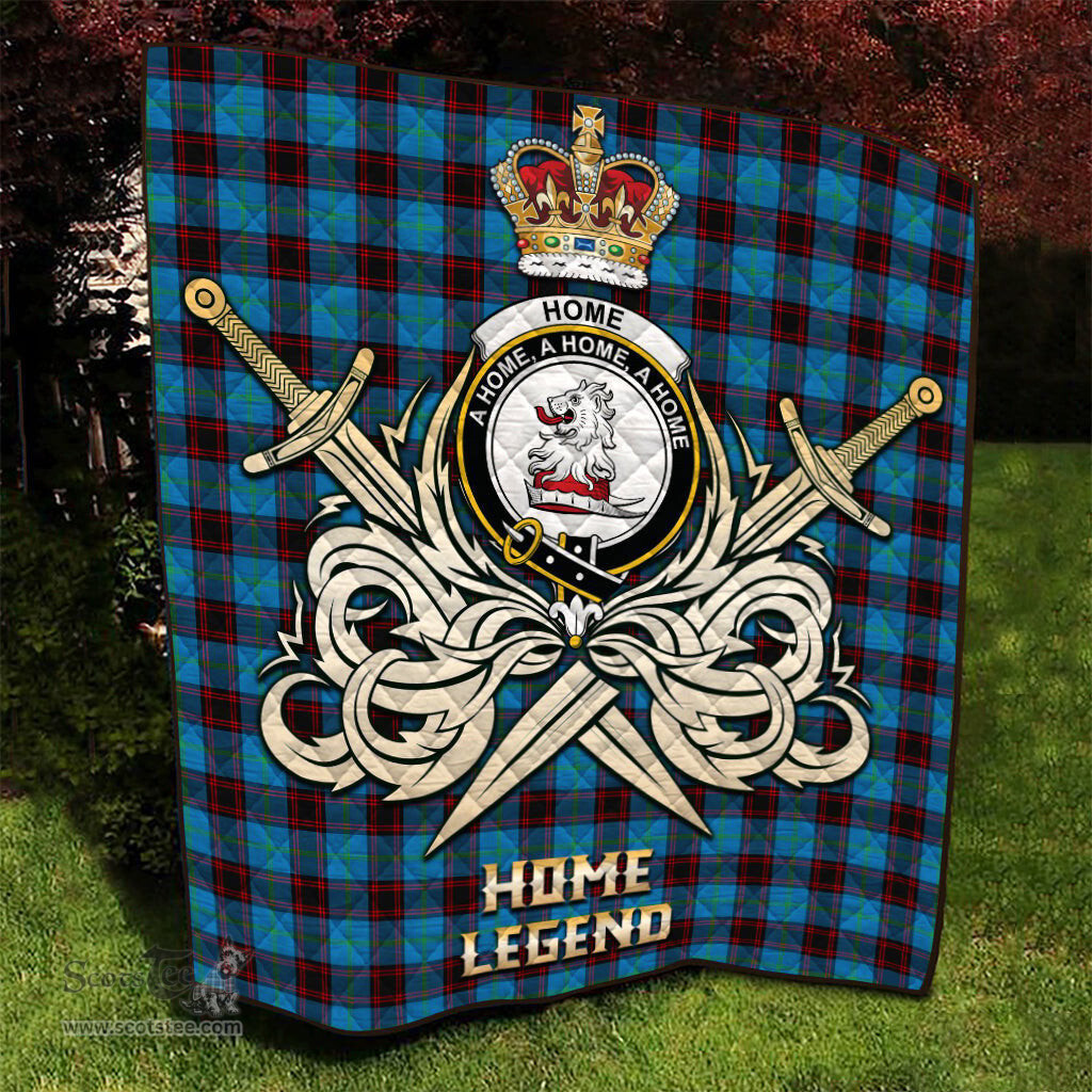 ScotsTee Shop Scottish Home Ancient Clan Crest Tartan Quilt The Golden Sword of Courageous Legacy Quilt