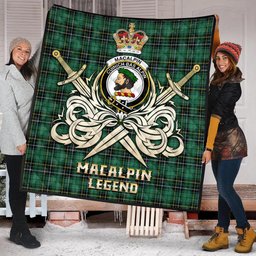 ScotsTee Shop Scottish MacAlpin Ancient Clan Crest Tartan Quilt The Golden Sword of Courageous Legacy Quilt