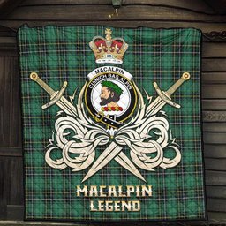 ScotsTee Shop Scottish MacAlpin Ancient Clan Crest Tartan Quilt The Golden Sword of Courageous Legacy Quilt