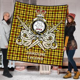 ScotsTee Shop Scottish Jardine Modern Clan Crest Tartan Quilt The Golden Sword of Courageous Legacy Quilt