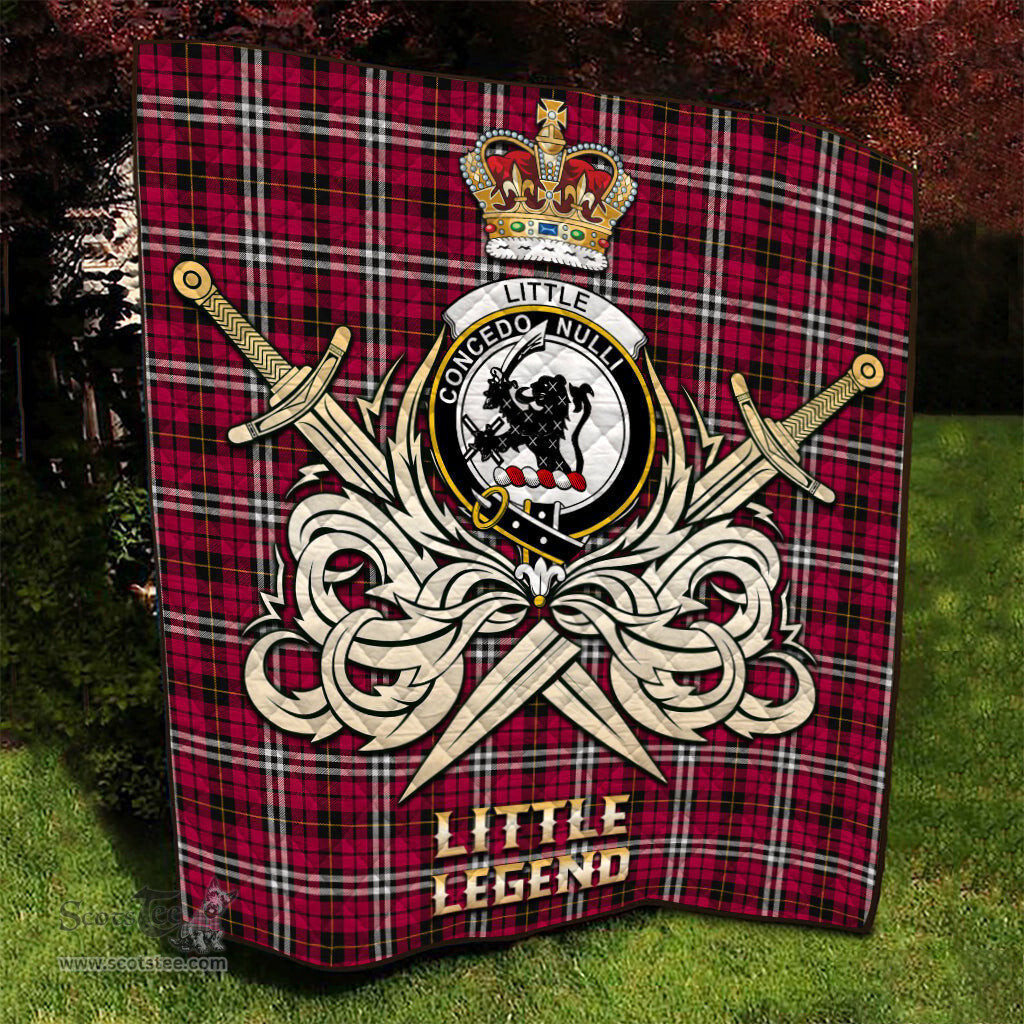 ScotsTee Shop Scottish Little Clan Crest Tartan Quilt The Golden Sword of Courageous Legacy Quilt