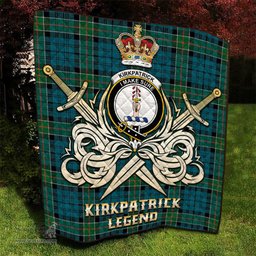 ScotsTee Shop Scottish Kirkpatrick Clan Crest Tartan Quilt The Golden Sword of Courageous Legacy Quilt